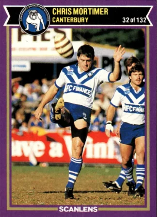 1987 Scanlens Common Card - Base 032 Chris Mortimer Canterbury Bulldogs