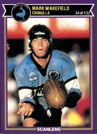 1987 Scanlens Common Card - Base 034 Mark Wakefield Cronulla Sharks