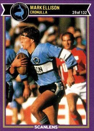 1987 Scanlens Common Card - Base 039 Mark Ellison Cronulla Sharks