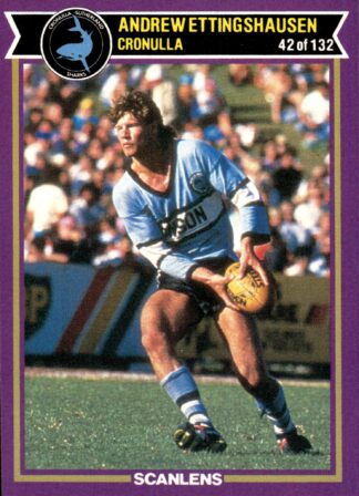 1987 Scanlens Common Card - Base 042 Andrew Ettingshausen Cronulla Sharks