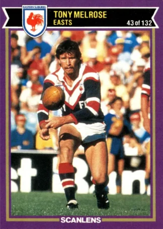 1987 Scanlens Common Card - Base 043 Tony Melrose Eastern Suburbs Roosters