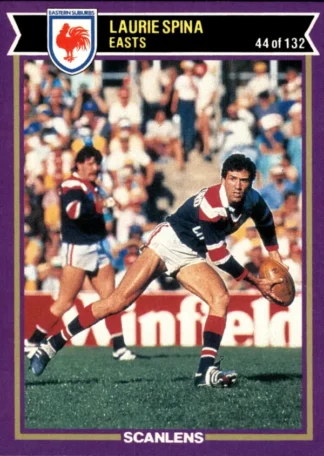 1987 Scanlens Common Card - Base 044 Laurie Spina Eastern Suburbs Roosters