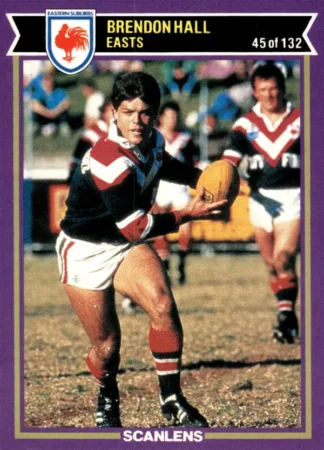 1987 Scanlens Common Card - Base 045 Brendon Hall Eastern Suburbs Roosters