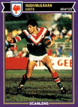 1987 Scanlens Common Card - Base 048 Hugh McGahan Eastern Suburbs Roosters