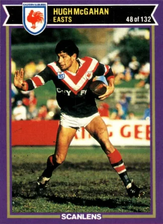 1987 Scanlens Common Card - Base 048 Hugh McGahan Eastern Suburbs Roosters