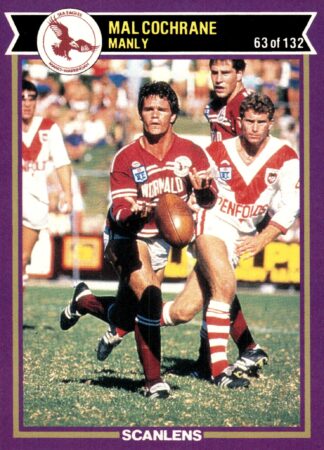1987 Scanlens Common Card - Base 063 Mal Cochrane Manly Sea Eagles