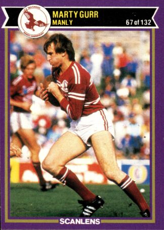 1987 Scanlens Common Card - Base 067 Marty Gurr Manly Sea Eagles