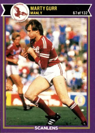 1987 Scanlens Common Card - Base 067 Marty Gurr Manly Sea Eagles