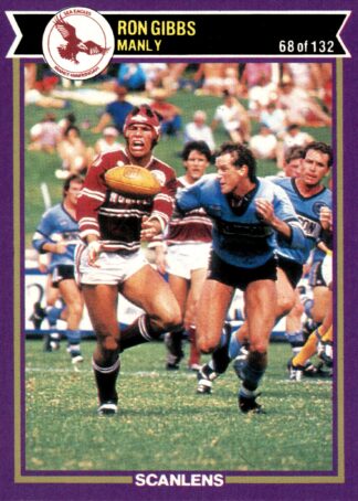 1987 Scanlens Common Card - Base 068 Ron Gibbs Manly Sea Eagles