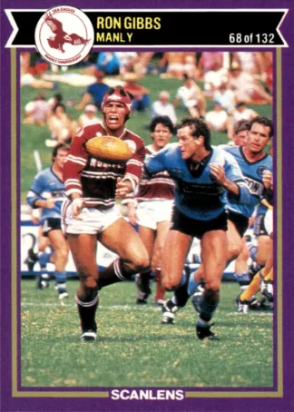 1987 Scanlens Common Card - Base 068 Ron Gibbs Manly Sea Eagles