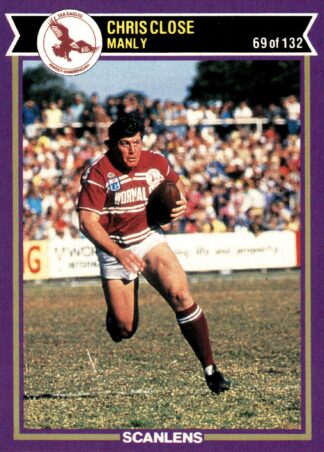 1987 Scanlens Common Card - Base 069 Chris Close Manly Sea Eagles