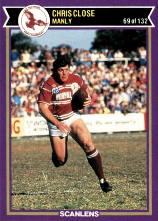 1987 Scanlens Common Card - Base 069 Chris Close Manly Sea Eagles