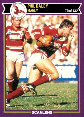 1987 Scanlens Common Card - Base 070 Phil Daley Manly Sea Eagles