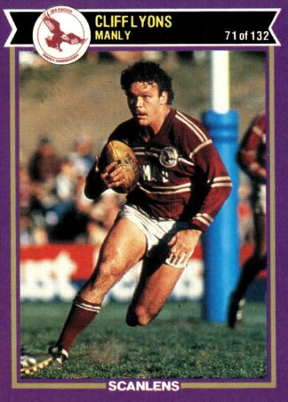1987 Scanlens Common Card - Base 071 Cliff Lyons Manly Sea Eagles
