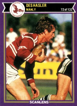 1987 Scanlens Common Card - Base 072 Des Hasler Manly Sea Eagles