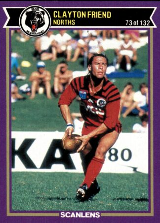 1987 Scanlens Common Card - Base 073 Clayton Friend North Sydney Bears