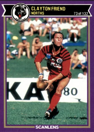 1987 Scanlens Common Card - Base 073 Clayton Friend North Sydney Bears