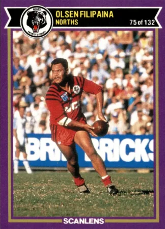 1987 Scanlens Common Card - Base 075 Olsen Filipaina North Sydney Bears