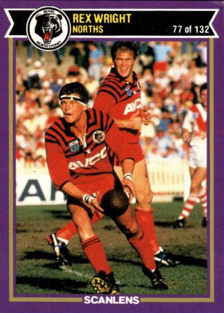 1987 Scanlens Common Card - Base 077 Rex Wright North Sydney Bears