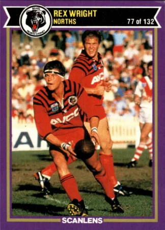 1987 Scanlens Common Card - Base 077 Rex Wright North Sydney Bears