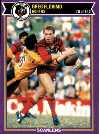 1987 Scanlens Common Card - Base 078 Greg Florimo North Sydney Bears