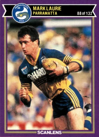 1987 Scanlens Common Card - Base 088 Mark Laurie Parramatta Eels