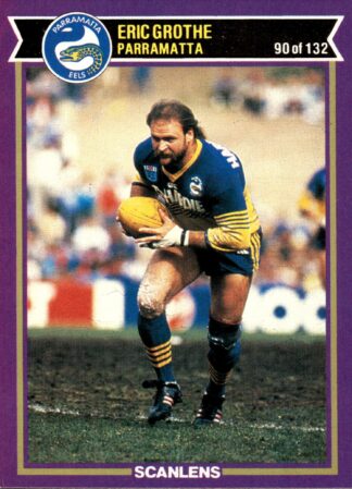 1987 Scanlens Common Card - Base 090 Eric Grothe Parramatta Eels