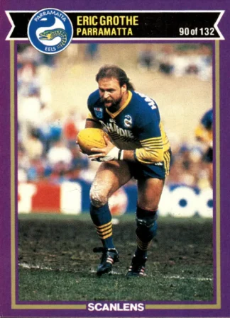 1987 Scanlens Common Card - Base 090 Eric Grothe Parramatta Eels