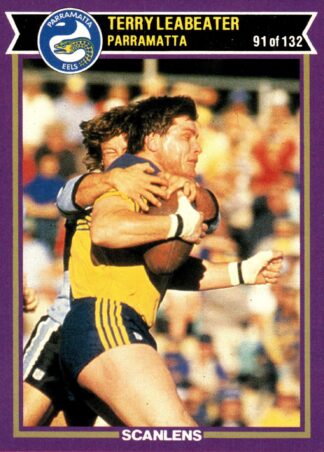 1987 Scanlens Common Card - Base 091 Terry Leabeater Parramatta Eels