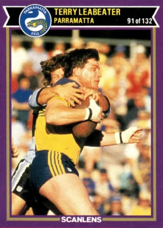 1987 Scanlens Common Card - Base 091 Terry Leabeater Parramatta Eels