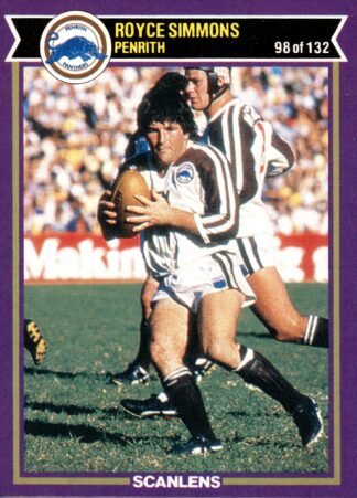 1987 Scanlens Common Card - Base 098 Royce Simmons Penrith Panthers