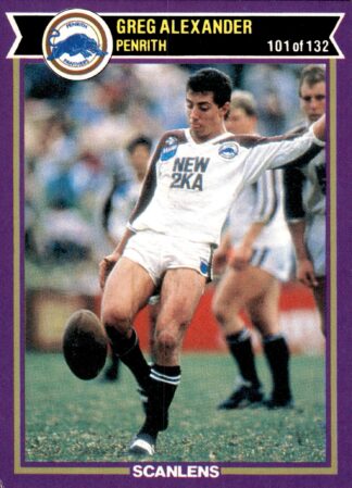 1987 Scanlens Common Card - Base 101 Greg Alexander Penrith Panthers