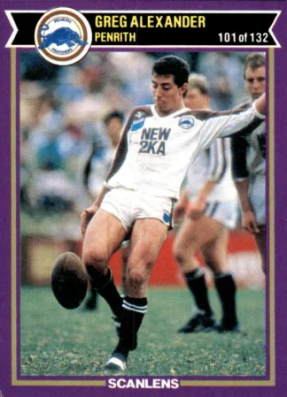 1987 Scanlens Common Card - Base 101 Greg Alexander Penrith Panthers