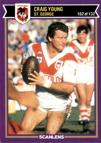 1987 Scanlens Common Card - Base 102 Craig Young St George Dragons