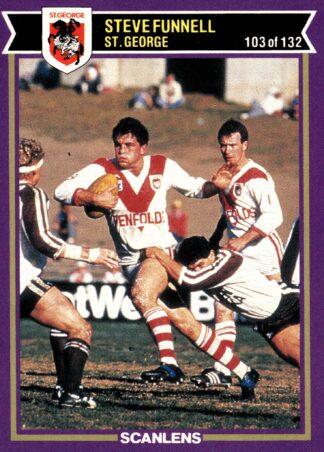 1987 Scanlens Common Card - Base 103 Steve Funnell St George Dragons