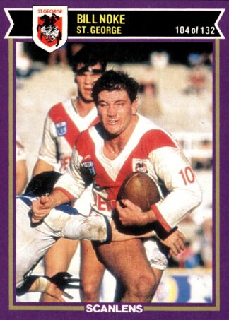 1987 Scanlens Common Card - Base 104 Bill Noke St George Dragons