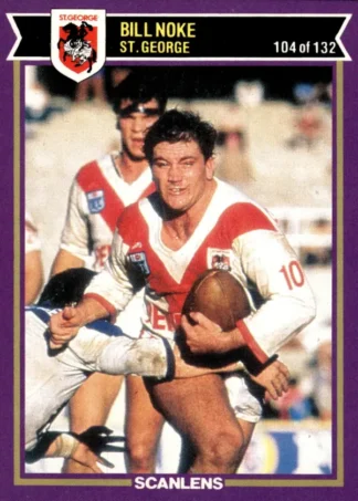 1987 Scanlens Common Card - Base 104 Bill Noke St George Dragons