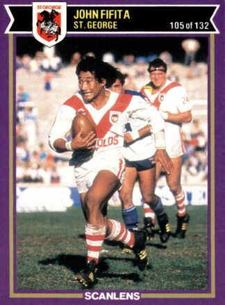 1987 Scanlens Common Card - Base 105 John Fifita St George Dragons