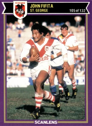 1987 Scanlens Common Card - Base 105 John Fifita St George Dragons
