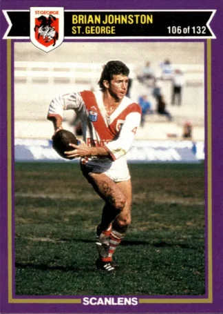 1987 Scanlens Common Card - Base 106 Brian Johnston St George Dragons