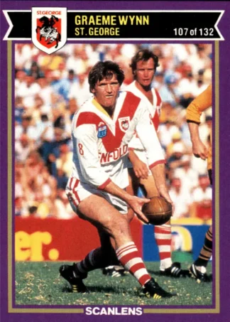 1987 Scanlens Common Card - Base 107 Graeme Wynn St George Dragons