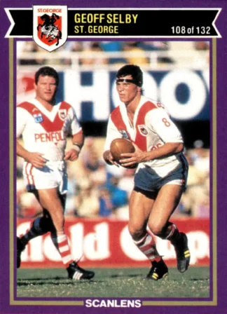 1987 Scanlens Common Card - Base 108 Geoff Selby St George Dragons