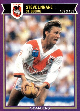 1987 Scanlens Common Card - Base 109 Steve Linnane St George Dragons