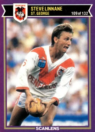 1987 Scanlens Common Card - Base 109 Steve Linnane St George Dragons