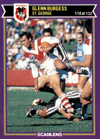 1987 Scanlens Common Card - Base 110 Glenn Burgess St George Dragons