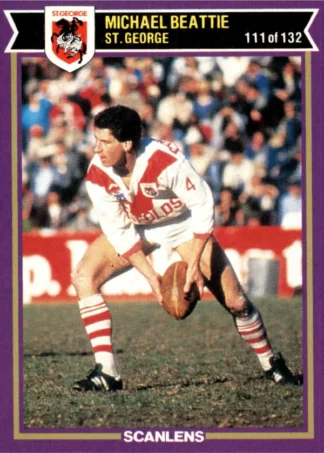 1987 Scanlens Common Card - Base 111 Michael Beattie St George Dragons