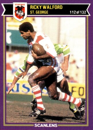 1987 Scanlens Common Card - Base 112 Ricky Walford St George Dragons