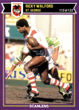 1987 Scanlens Common Card - Base 112 Ricky Walford St George Dragons