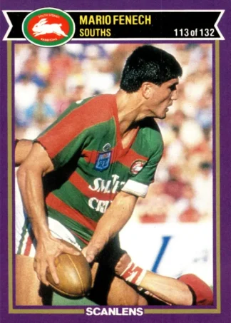 1987 Scanlens Common Card - Base 113 Mario Fenech South Sydney Rabbitohs