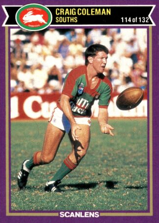 1987 Scanlens Common Card - Base 114 Craig Coleman South Sydney Rabbitohs